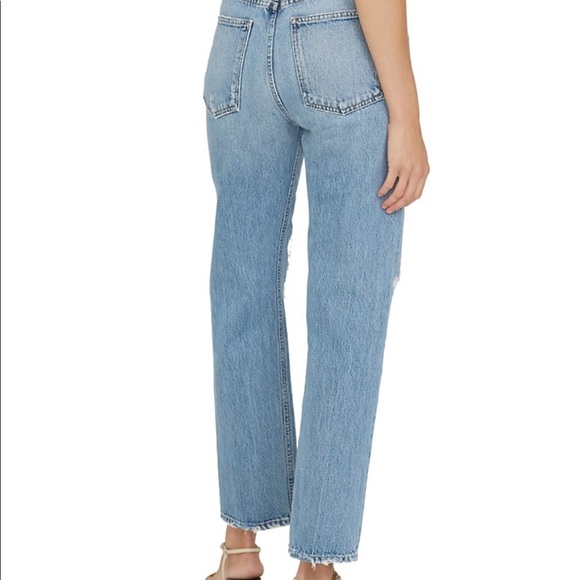 NWT Agolde 90's High-Rise Distressed Pinch-Waist Straight-Leg Jeans - Picture 3 of 5